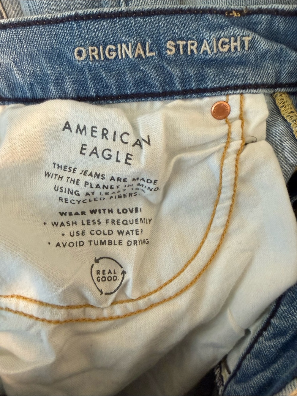 NWT AE Original Straight Jean in Pale Ocean // Men 30x32 - Picture 12 of 16